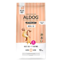 ALDOG Nordic Sea sausas maistas vidutinių ir didelių veislių šunims su lašiša, grūdais, 12 kg