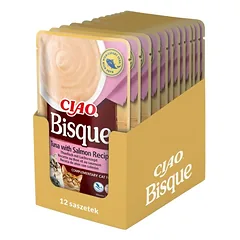 INABA CIAO Bisque Tuno ir lašišos kreminė sriuba katėms 12x40g