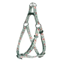 Flamingo petnešos Step&Go Samar Light - įlipamos petnešos šunims, nailonas, flamingo raštas, lapai, šviesiai žalia, Green / M — 2 nuotrauka