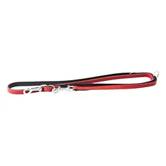 Das Lederband Hundeführleine Vancouver Red/Black