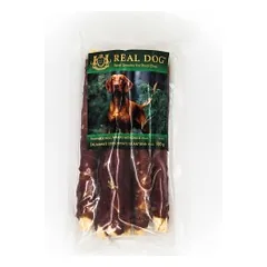 Real Dog SNACKS Žaliaminės odos ritinys su antiena 25cm 500g
