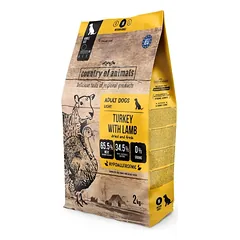 COUNTRY OF ANIMALS Dog Turkey with Lamb M 2 kg kalakutas su aviena, sausas maistas šunims
