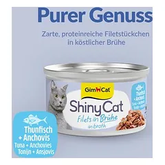 GimCat ShinyCat filė sultinyje, drėgnas maistas katėms 6 x 70 g — 3 nuotrauka