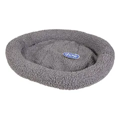 Duvo+ Bett oval Schafsfell grau für Katzen