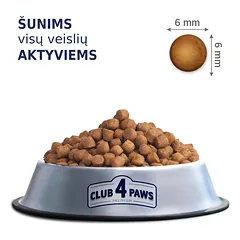 CLUB 4 PAWS Premium "active". Visavertis sausas pašaras suaugusiems aktyviems visų veislių šunims, 14 kg — 3 nuotrauka