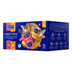 Fish4Dogs konservuoto šunų masito rinkinys su žuzimi ir dažovėmis, 6 x 395 g