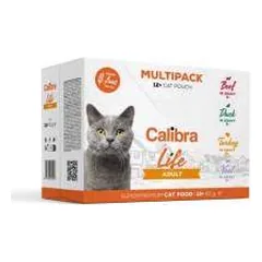 Calibra Cat Life Pouch Adult Multipack drėgnas maistas katėms, 12 x 85 g