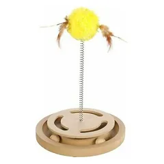 Flamingo cat toy KITTY BRAIN TRAIN WITH FEATHER d 20cm h 28cm