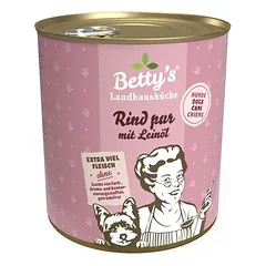 Betty's Landhausküche gryna jautiena, drėgnas maistas šunims, Gryna jautiena su linų aliejumi 6 x 200g — 2 nuotrauka