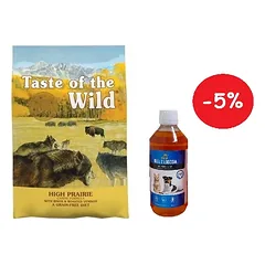 Taste of the Wild High Prairie 12, 2 kg + LAB V Lašišų aliejus šunims ir katėms 500ml
