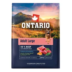 Ontario Adult Large Beef & Brown Rice 2,25kg