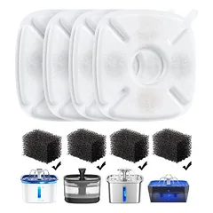 Applicable à Veken Lot 4 filtres + 4 éponges pour fontaine 50-108oz