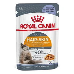 Royal Canin Cat Hair&Skin Care in jelly šlapias maistas katėms 12x85g