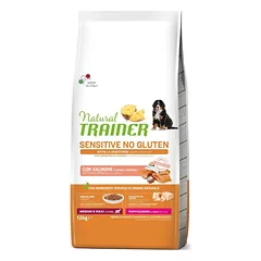 NATURAL TRAINER DOG SENSITIVE NO GLUTEN PUPPY&JUNIOR M/M SALMON (lašiša) 12kg