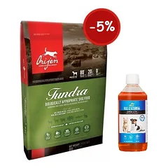 ORIJEN Tundra Dog 11,4kg + LAB V Lašišų aliejus šunims ir katėms 500ml