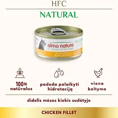 Almo Nature HFC Chicken filet vištienos filės konservai katėms, 24 x 70 g — 2 nuotrauka