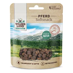 WILDES LAND Soft snack horse pusiau drėgni skanėstai šunims su arkliena, 70 g