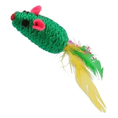 Magic Cat žaislinė pelė medvilninė su plunksna, 6 cm — 3 nuotrauka