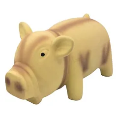 Barry King latekso žaislas šuniui kiaulė, su garsu, smėlio, 15 cm