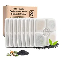 Zoomtopia Lot 8 filtres pour fontaine chat chien 2,5L triple action