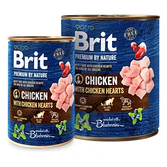 Brit Premium by Nature Chicken with Chicken Hearts konservai šunims