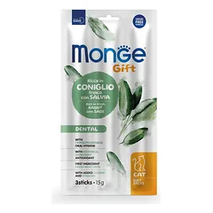 Monge Gift Cat Soft Sticks Dental Rabbit With Sage skanėstas suaugusioms katėms, 15 g