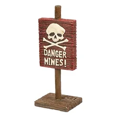 Aqua Della Aquarium Dekoration Warnschild "Minengefahr"