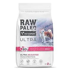Raw Paleo Vet Expert Ultra Adult Medium & Large Pork sausas maistas vidutinių ir didelių veislių šunims, 2 kg