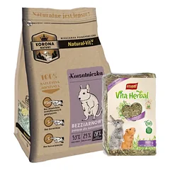 KORONA NATURY Natural-Vit maistas priekrantės žuvims 750g + VITAPOL Šienas stambiems graužikams 800g photo