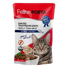 Feline Porta 21 bandomasis rinkinys šviežumo maišeliuose 6 x 100 g, drėgnas maistas katėms — 2 nuotrauka