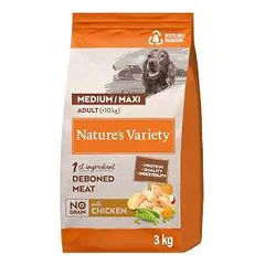 Nature's Variety Med/Max Adult Chicken begrūdis, drėgnas maistas šunims, 3 kg