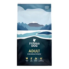 PrimaDog Adult Chicken & Potato be glitimo sausas maistas suaugusiems šunims su vištiena, 10 kg