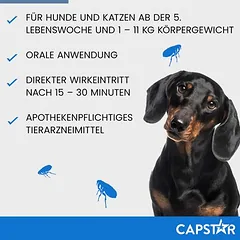 CAPSTAR 11,4 mg katėms ir mažiems šunims — 3 nuotrauka