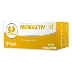Vetfood NefroActiv papildai šunims ir katėms inkstų funkcijai palaikyti, 60 kapsulių