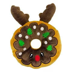 Pettimania Hundespielzeug X-Mas Rentier-Donut aus Plüsch