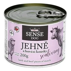 FALCO SENSE DOG ėriena ir su jautiena raumenų gabalėliai skardine 200 g