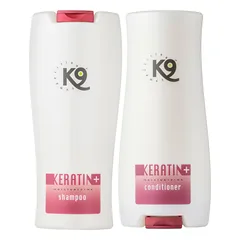 K9 Keratin+ Drėkinamasis Rinkinys - šampūno ir kondicionieriaus rinkinys su keratinu, regeneruojantis - drėkinantis šunų ir kačių kailiui