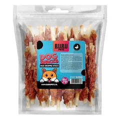 Bubu Pets rawhide stick with duck – buivolo odos lazdelė su antienos mėsa 13cm, 500g