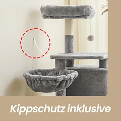 Kačių draskyklė 110 cm šviesiai pilka — 4 nuotrauka