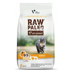 VetExpert Raw Paleo su kalakutiena ir vištiena, sausas maistas katėms 2 kg — 3 nuotrauka