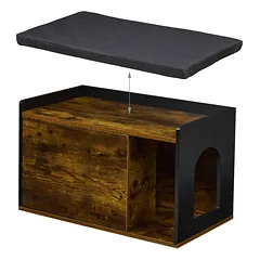 Spintelė kraiko dėžutei Relaxdays, 1 uždaras ir 1 atviras skyrius, 75 × 45,5 × 43 cm — 5 nuotrauka