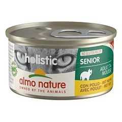 Almo Nature Holistic Adult +7 su vištiena konservai vyresnio amžiaus katėms, 85 g