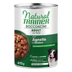 Natural Trainer Bocconcini Adult Medium & Maxi gabaliukai, drėgnas maistas šunims 415 g — 4 nuotrauka