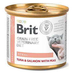 BRIT GF Veterinary Diets Renal Tuna&Salmon with Peas konservai katėms 200 g nuotrauka