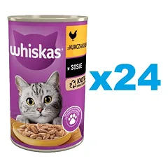 WHISKAS Adult 24x400 g visavertis drėgnas ėdalas suaugusioms katėms su vištiena padaže