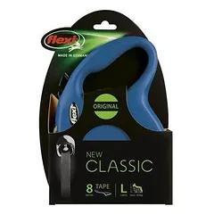 Flexi New Classic ritininis pavadėlis šunims L (juosta) 8 m, mėlynas — 3 nuotrauka