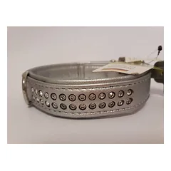 Hunter Artificial leather collar Modern Art Deluxe 50 silver