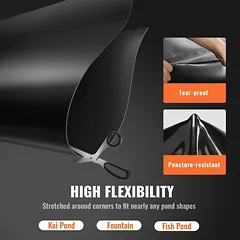 Tvenkinio danga EPDM, 4,6x6 m, 1,14 mm, juoda, lanksti — 5 nuotrauka