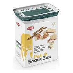 Stefanplast Snackbox indas skanėstams su hermetišku dangteliu, baltas/angliškas žalias, 2.2 l