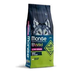Monge Dry Dog BWILD All Breeds Adult begrūdis sausas maistas šunims su šerniena, 12 kg